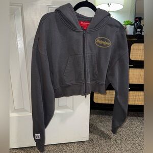 Budweiser Gray Cropped Hoodie (Pacsun)